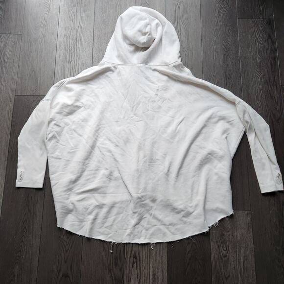 Free People White oversized Hoodie sz XL - Picture 7 of 7